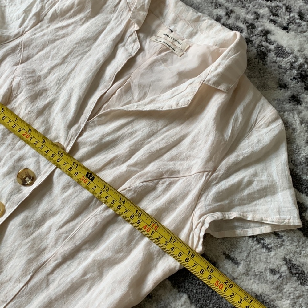Urban Outfitters Natalie Linen Belted Shirt Dress size small midi summer - Picture 7 of 10